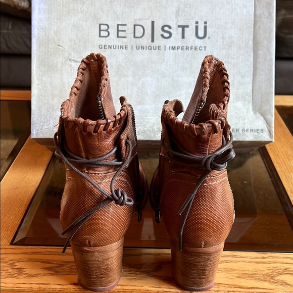 Bed Stu Brown Distressed Leather Ankle Booties - Picture 2 of 5